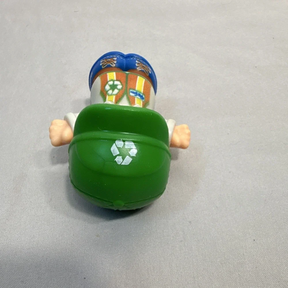 Fisher-Price Little People Boy Figure Green Recycling Hat Orange Vest